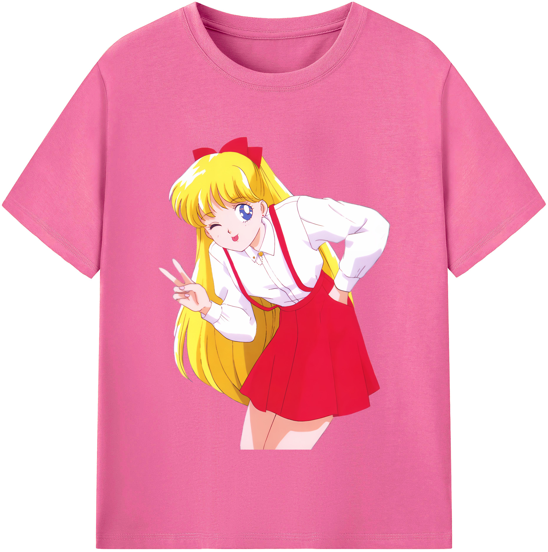 （画像用） 美少女戦士セーラームーン 愛野 美奈子 あいの みなこ Sailor Moon Aino Minako レディースカジュアルプリントTシャツ（綿100％）